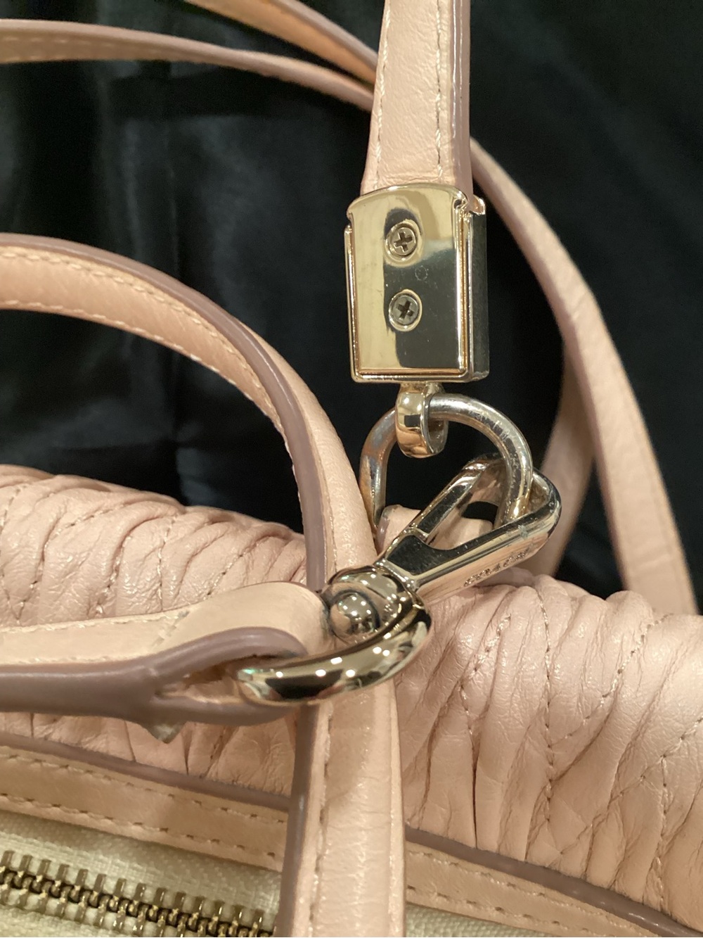 Coach Quilted Leather Satchel in Light Blush/Peach #M1420 - Picture 8 of 14